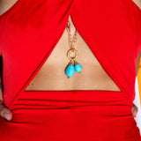 Katerina Psoma Gold necklace with turquoise beads 