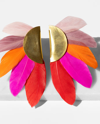 Katerina Psoma Artemis Multicolor Gold Plated Metal Clip Earrings