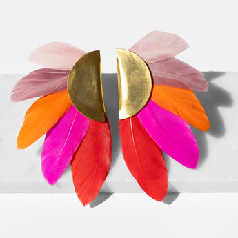 Katerina Psoma Artemis Multicolor Gold Plated Metal Clip Earrings