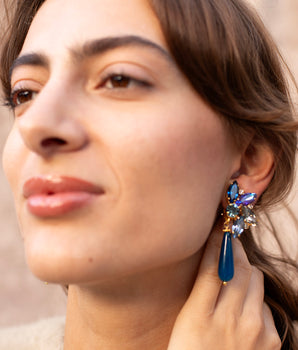 Alice Blue Earrings with Drops