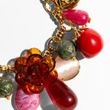 Katerina Psoma short chain necklace with acrylic flowers and various beads