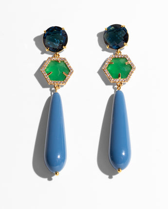 Katerina Psoma Ruby Blue Drop Earrings