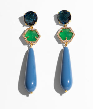 Katerina Psoma Ruby Blue Drop Earrings