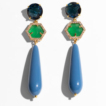 Katerina Psoma Ruby Blue Drop Earrings