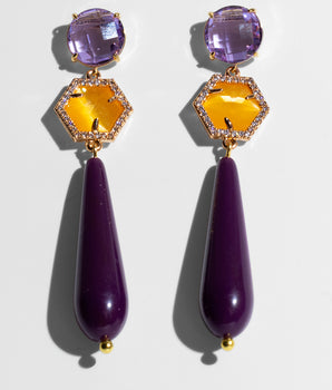 Katerina Psoma Ruby Purple Drop Earrings