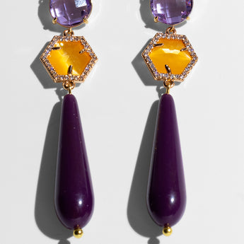 Katerina Psoma Ruby Purple Drop Earrings