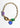 Katerina Psoma Gold plated chain necklace with heart-shaped gemstones 