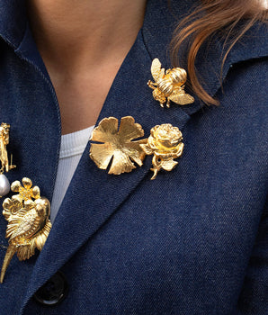 Katerina Psoma Gold Platted Flower Brooch