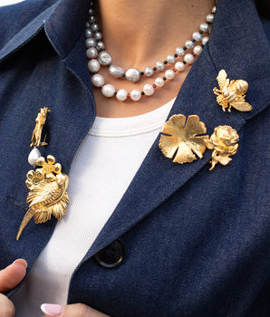 Katerina Psoma Gold Platted Parrot Brooch