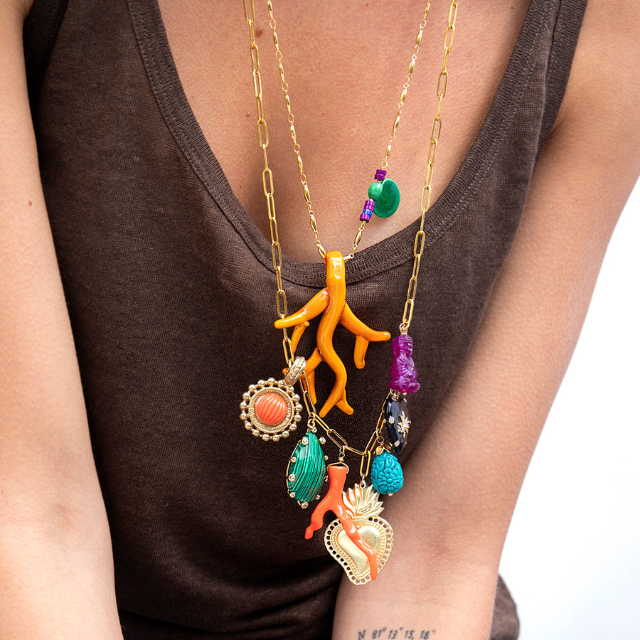 Katerina Psoma Long Necklace with Charms boho style
