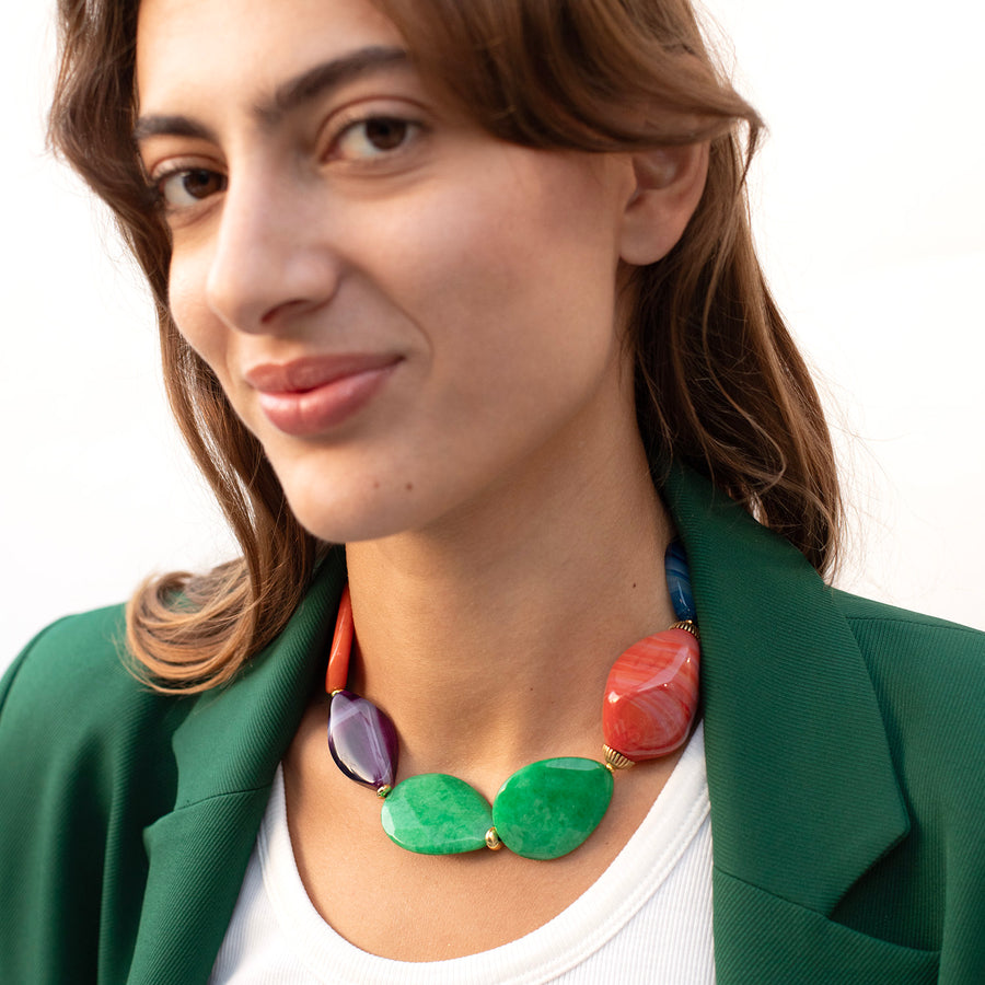 Marley Short Necklace with Stones