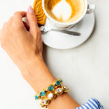 Katerina Psoma Gold bracelet with faceted crystal stones 