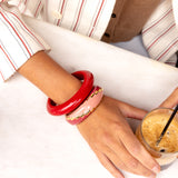 Katerina Psoma set of red resin bangles