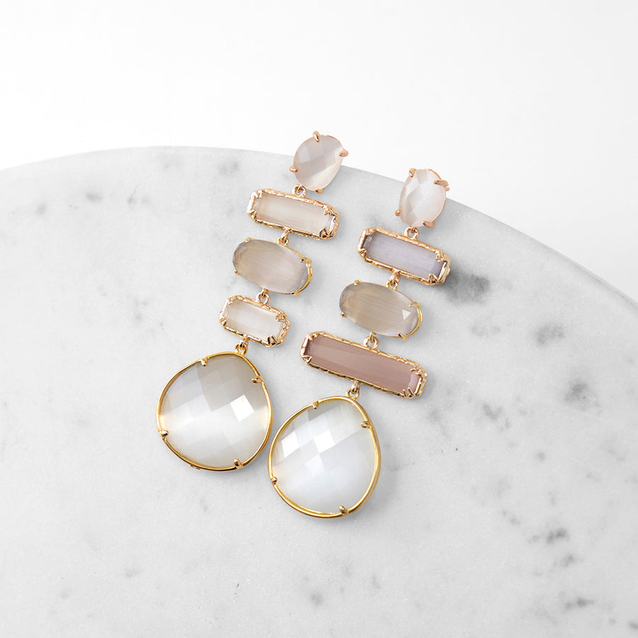 Katerina Psoma White Dangle Earrings