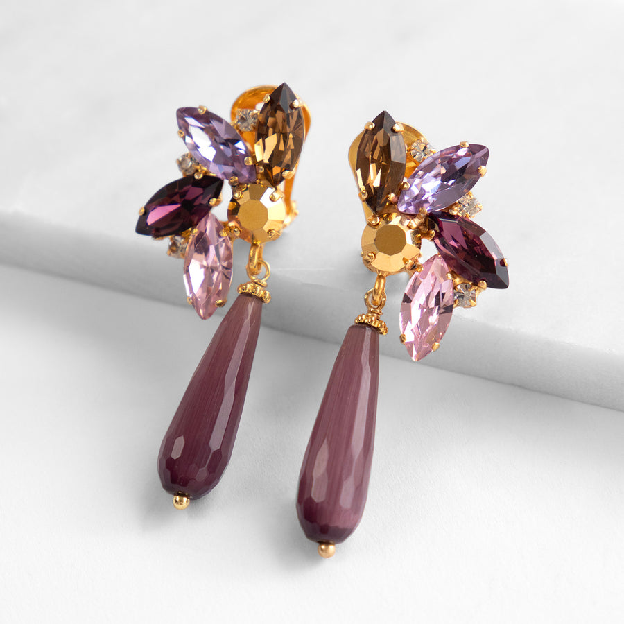 Alice Purple Earrings with Drops