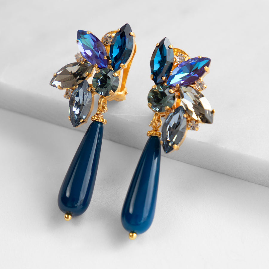 Alice Blue Earrings with Drops