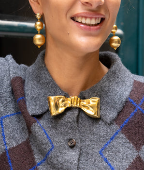 Katerina Psoma Gold bow brooch