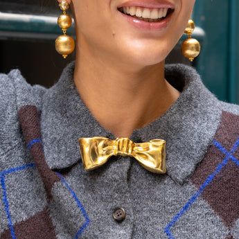 Katerina Psoma Gold bow brooch
