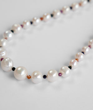 Katerina Psoma Margherite Short Necklace with White Pearls