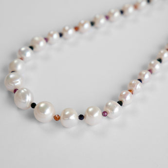 Katerina Psoma Margherite Short Necklace with White Pearls