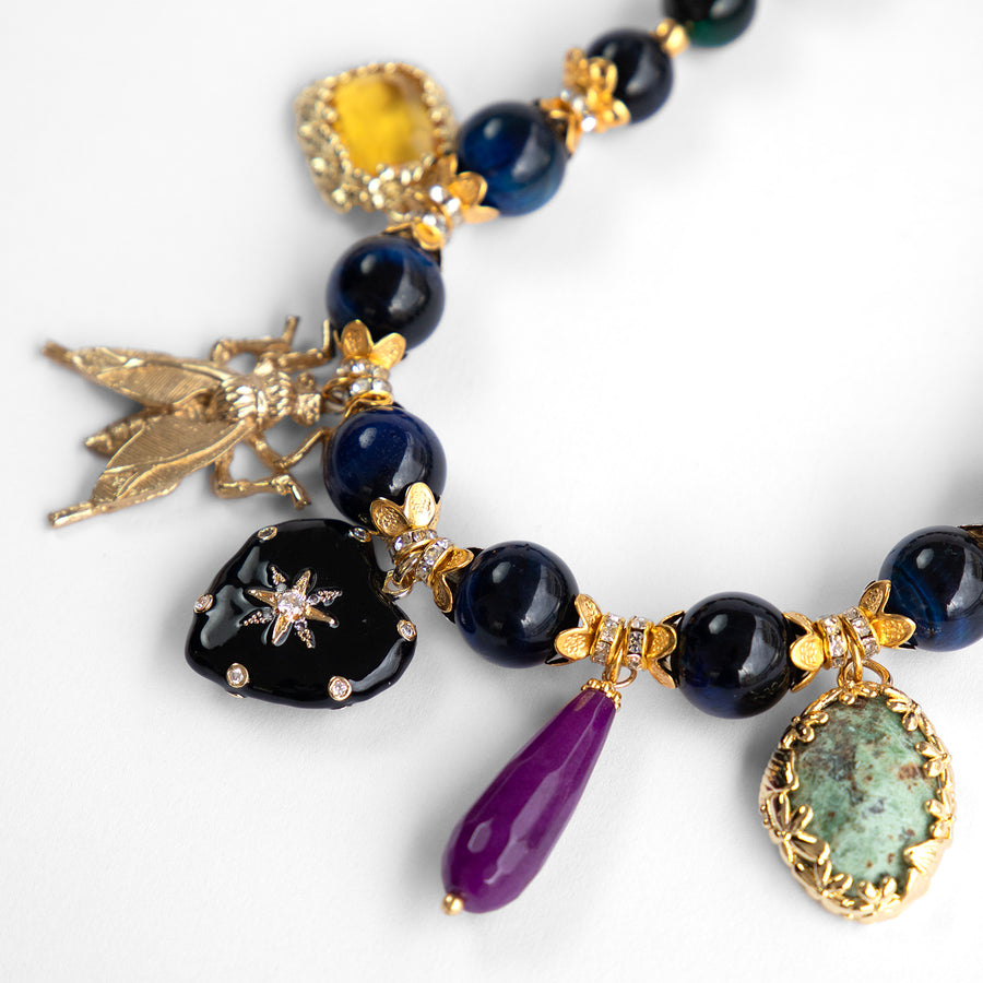 Katerina Psoma Claudia Green Necklace with Charms