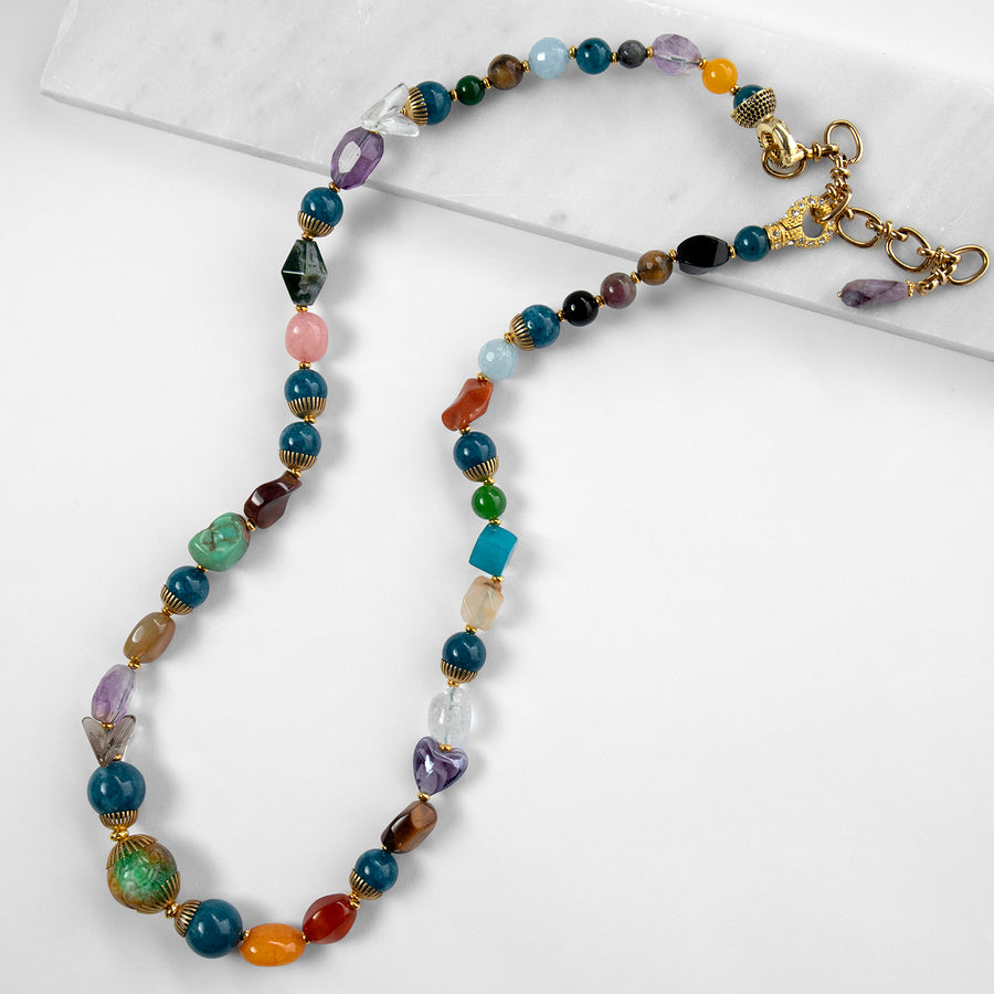 Rosalba Long Necklace with Semiprecious Stones