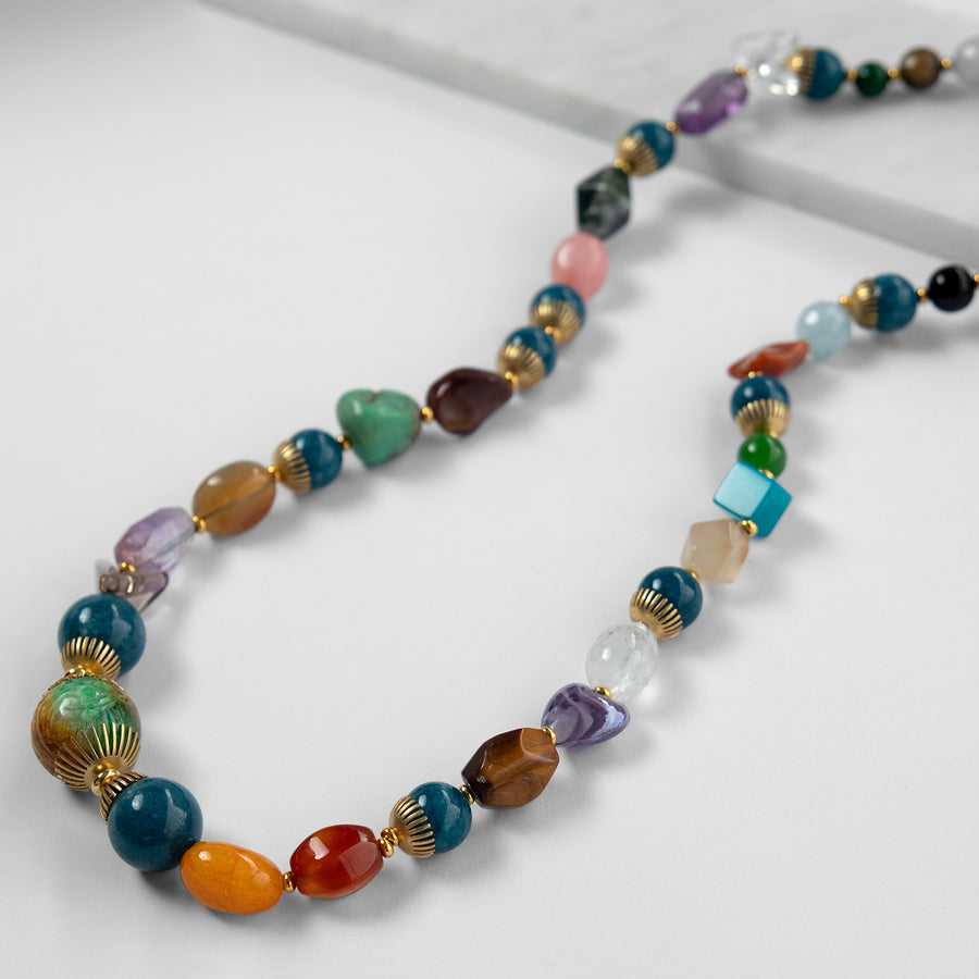 Rosalba Long Necklace with Semiprecious Stones