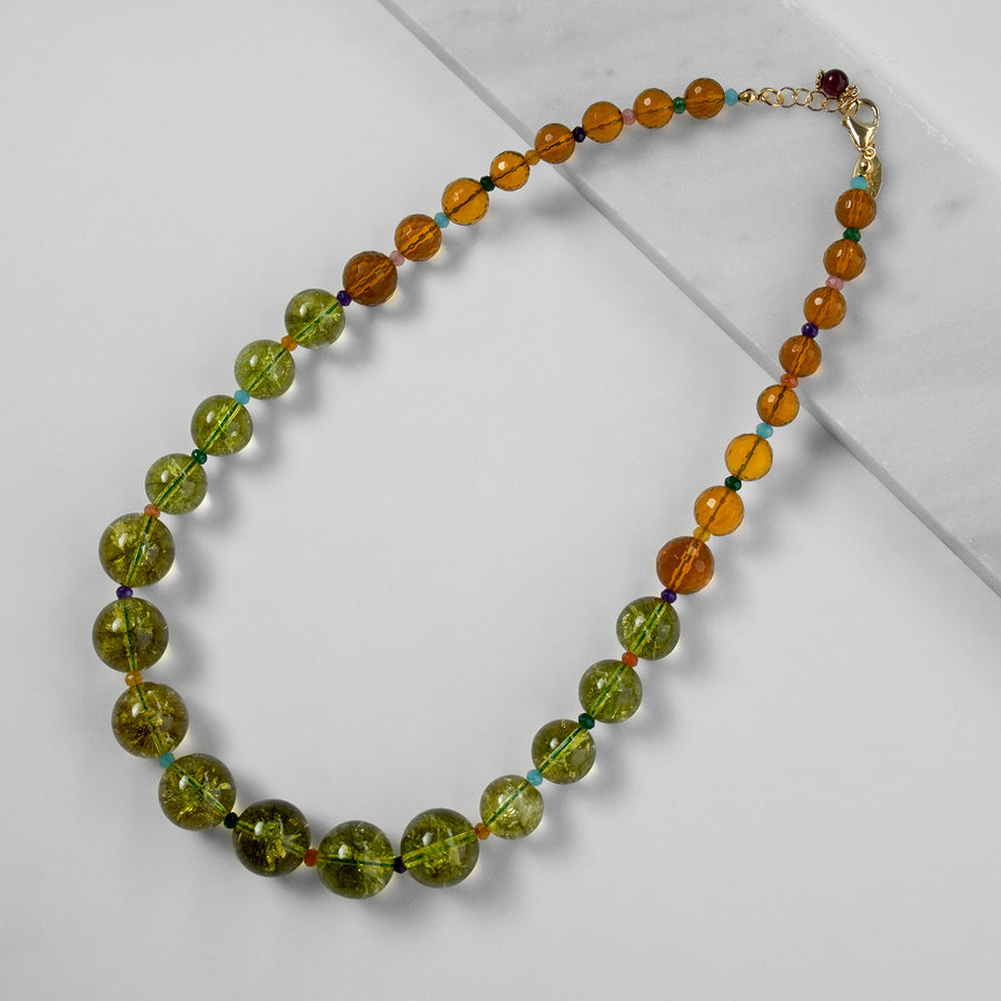 Lilly Necklace with Semiprecious Stones