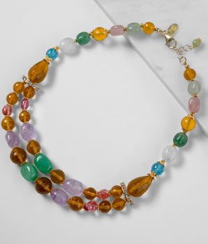 Lilly Necklace with Semiprecious Stones