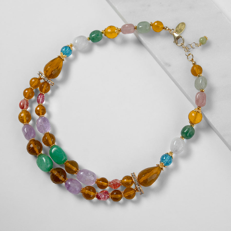 Lilly Necklace with Semiprecious Stones