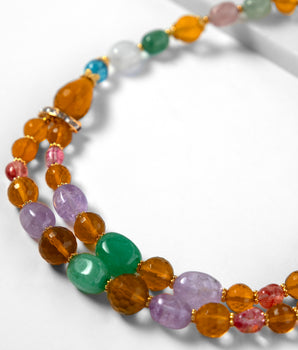 Lilly Necklace with Semiprecious Stones