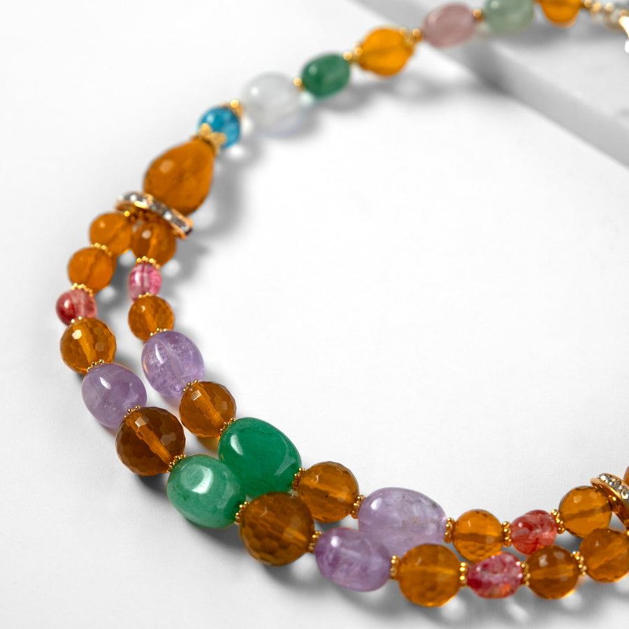 Lilly Necklace with Semiprecious Stones
