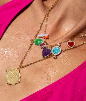 Katerina Psoma Amethyst Charm Short Necklace