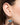 Katerina Psoma gold plated hoops with evil eye enamel grey and zirconia
