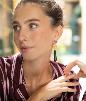Katerina Psoma Ruby Purple Drop Earrings