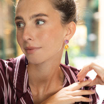 Katerina Psoma Ruby Purple Drop Earrings