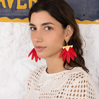 Katerina Psoma Artemis Red Feather Earrings