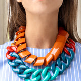 Katerina psoma Colorful chain-style necklace with acrylic links