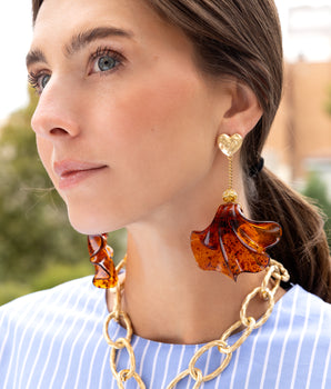 Katerina Psoma Dangle earrings with turtle acrylics