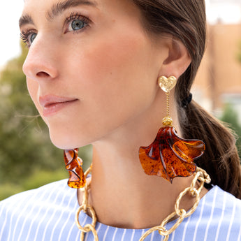 Katerina Psoma Dangle earrings with turtle acrylics