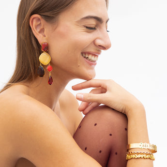 Katerina Psoma Memphis Red Drop Earrings