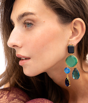 Katerina Psoma Memphis Green Drop Earrings