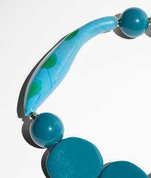 Katerina Psoma Blue short necklace with Murano glass and acrylic beads