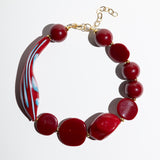 Katerina Psoma Red short necklace with Murano glass and acrylic beads