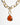 Katerina Psoma Gold chain necklace with an amber pendant 