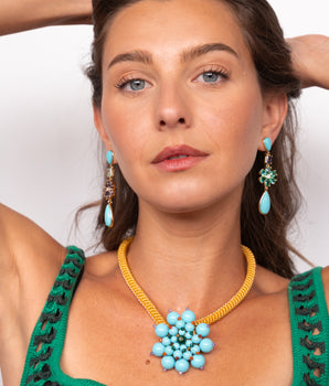 Katerina Psoma Precious Turquoise Chain Necklace