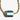 Katerina Psoma Short necklace with gold chain and a central green and white marbled bead 