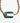 Katerina Psoma Short necklace with gold chain and a central green and white marbled bead 