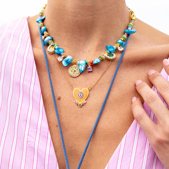 Katerina Psoma Light Blue Pearl Short Necklace