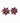 Katerina Psoma Pair of clip earrings with multicolored red gemstones 